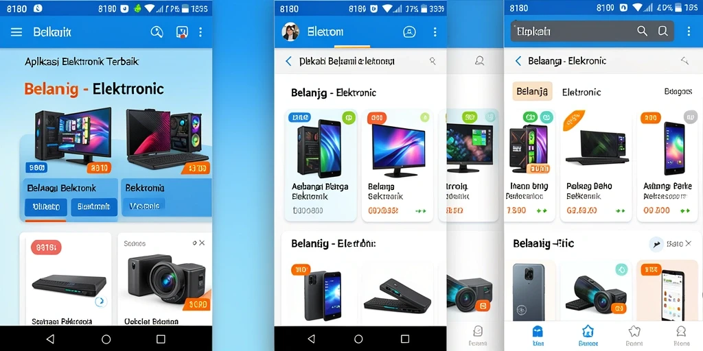 Antarmuka user-friendly aplikasi 8180 untuk belanja elektronik.
