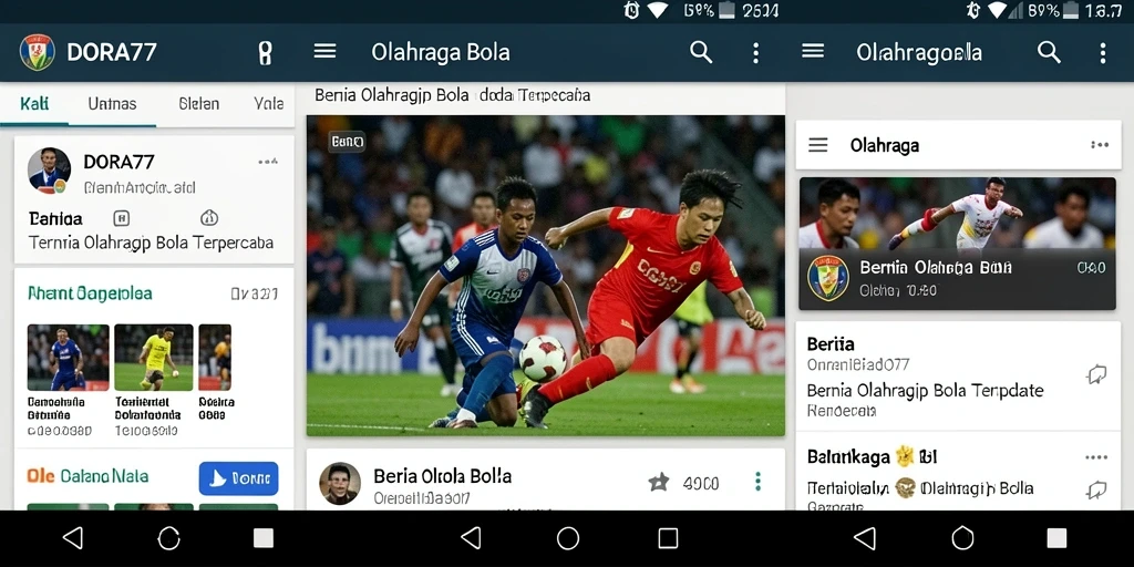 Tampilan antarmuka aplikasi DORA77 yang modern dan informatif.