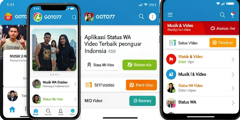 Tampilan antarmuka GOTO77 yang memukau untuk Status WA Video.