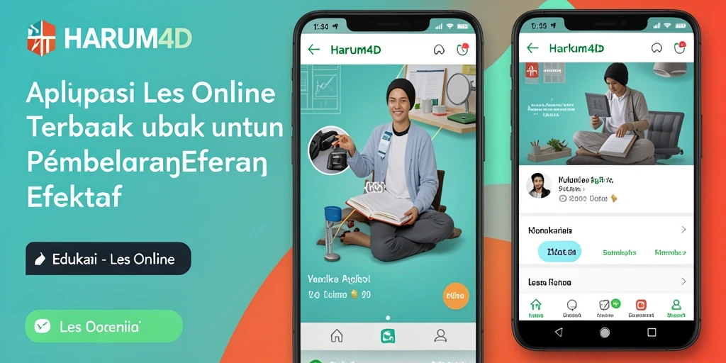 Antarmuka aplikasi Les Online HARUM4D yang menarik dan interaktif.