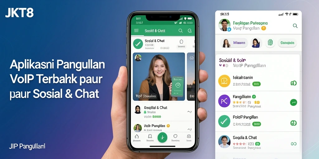 Antarmuka aplikasi JKT8 yang sederhana dan intuitif untuk VoIP Panggilan.