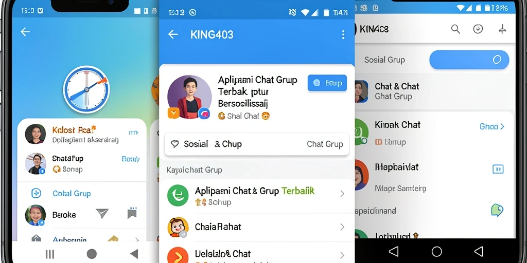 Tampilan antarmuka KING403 yang menarik untuk Chat Grup.