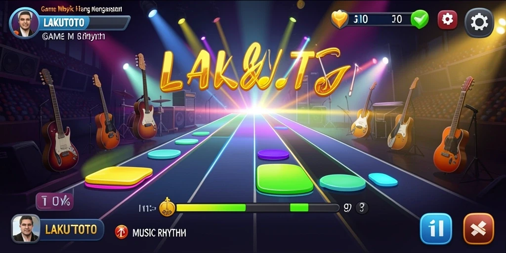 Antarmuka menarik dari game Musik Rhythm LAKUTOTO.