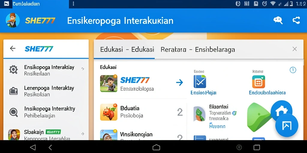 Antarmuka aplikasi Ensiklopedia yang interaktif dan informatif.