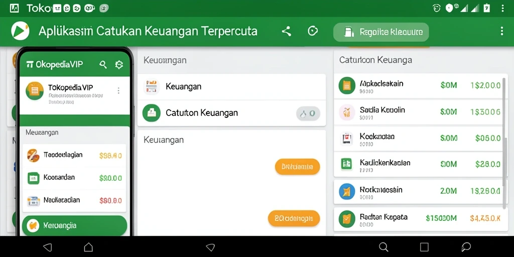 Tampilan antarmuka aplikasi TOKOPEDIAVIP untuk catatan keuangan yang mudah digunakan.