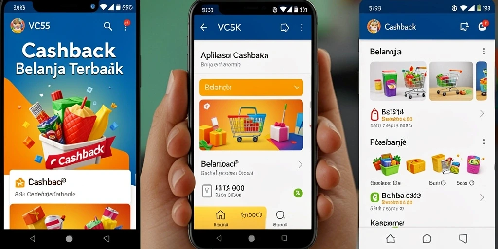 Tampilan antarmuka VC55 dengan fitur Cashback yang menarik.